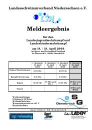 Landesschwimmverband Niedersachsen eV ... - TV Meppen