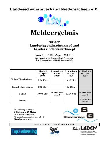 Landesschwimmverband Niedersachsen eV ... - TV Meppen