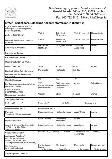 Berufsvereinigung privater Schwimmschulen e.V. ... - beim BvAP