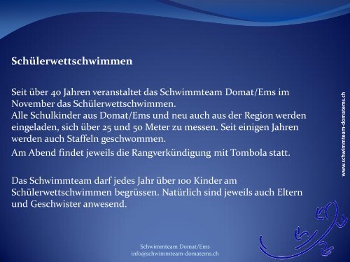 Umfrage Schwimmschule - Schwimmteam Domat/Ems