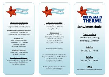 Angebote unserer Schwimmschule - Rhein-Main-Therme