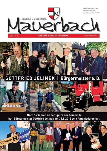 GOTTFRIED JELINEK | Bürgermeister a. D.. - Mauerbach