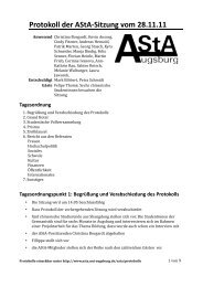 Protokoll der AStA-Sitzung vom 28.11.11 - AStA - Universität Augsburg