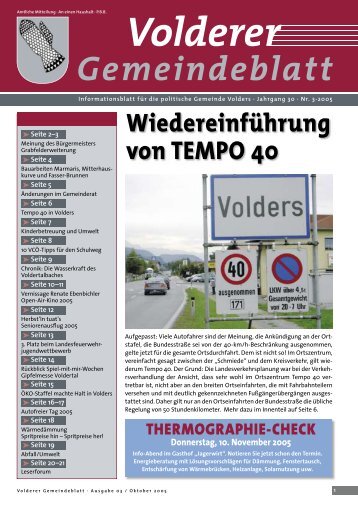 Gemeindeblatt / Ausgabe 3/2005 - Gemeinde Volders - Land Tirol