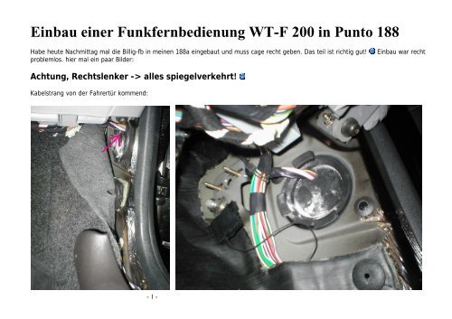 Fiat Punto 188 Einbau einer FFB WT.pdf - AutoExtrem.de