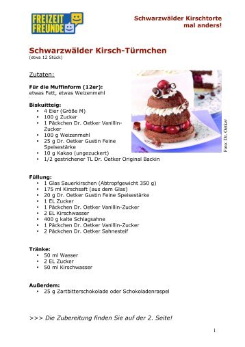 Rezept-Download: Schwarzwälder Kirsch-Türmchen - Freizeitfreunde