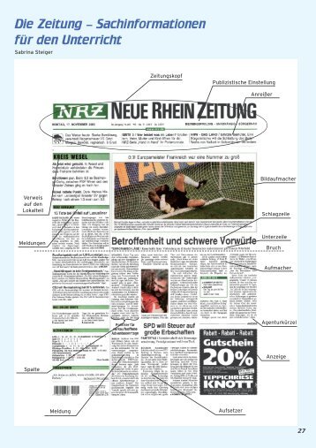 Die Zeitung – Sachinformationen für den Unterricht