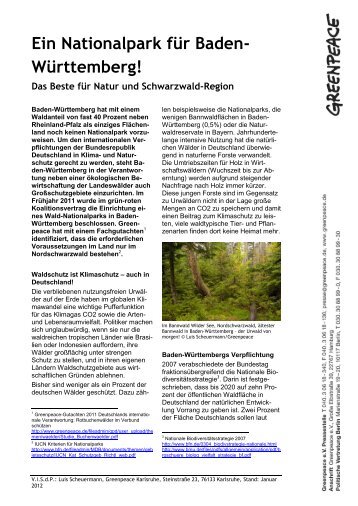 FS Nationalpark Schwarzwald - Greenpeace-Gruppe Karlsruhe