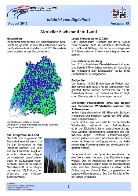 Infobrief 15 - Digitalfunk Baden-Württemberg