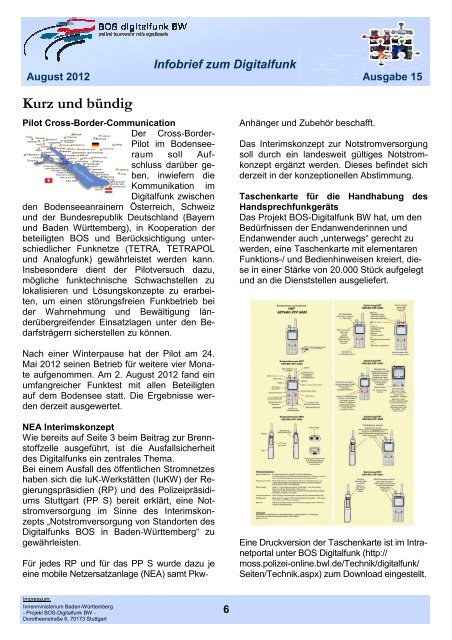 Infobrief 15 - Digitalfunk Baden-Württemberg