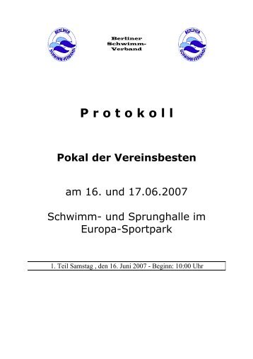 Protokoll Pokal der Vereinsbesten - Landestrainer-Kautz