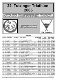 Durchschnittsgeschwindigkeit 22. Tutzinger Triathlon 2005