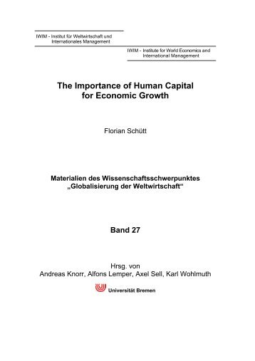 The Importance of Human Capital for Economic Growth - Institute for ...