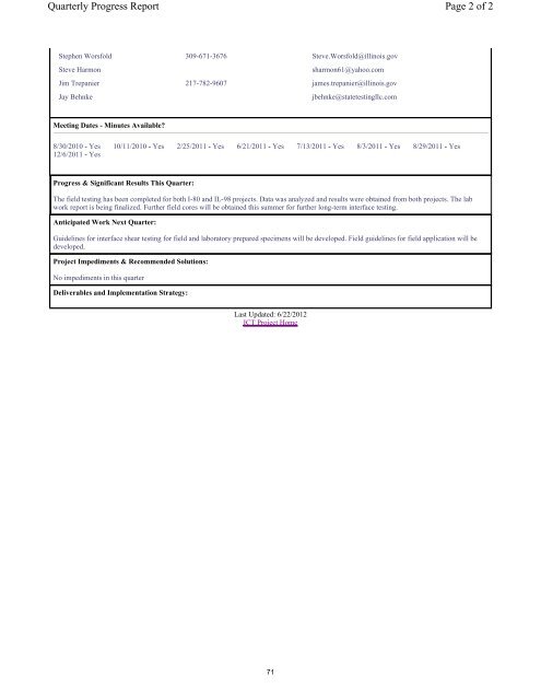 Quarterly Management Report on Research Progress - Illinois ...