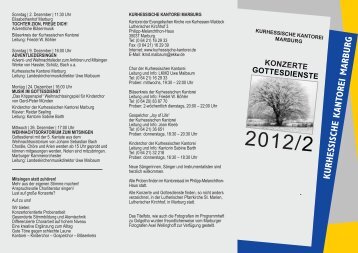 Programmflyer 2/2012 (1 MB) - Kurhessische-Kantorei Marburg