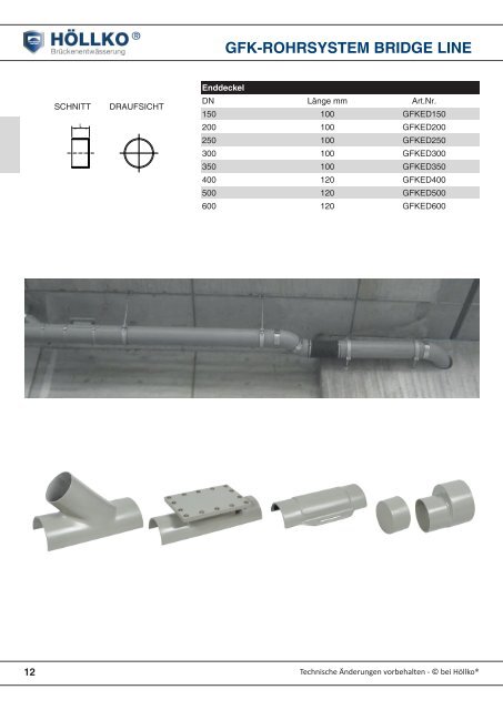 GFK-ROHRSYSTEM BRIdGE LINE - Höllko Brückenentwässerung