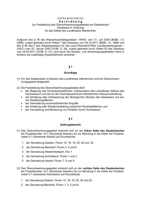 Entwurf - Struktur- und Genehmigungsdirektion Nord