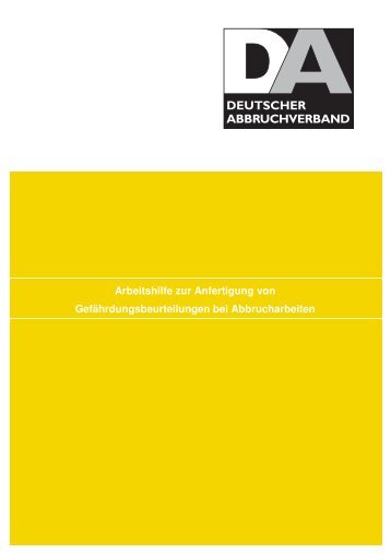 Gefährdungsbeurteilung für Abbrucharbeiten - Deutscher ...