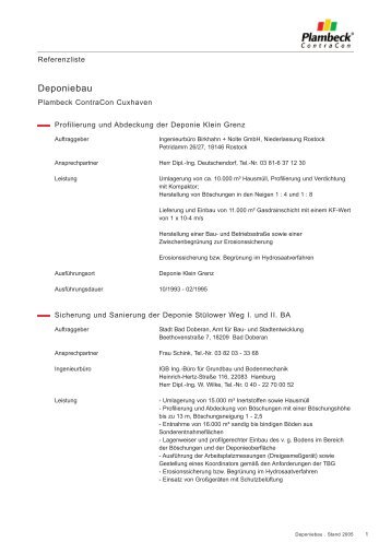Deponiebau - Plambeck ContraCon Bau und Umwelttechnik GmbH