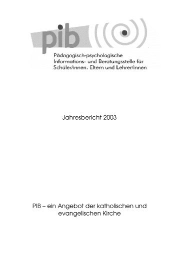 JB03 Schulen - PIB Pädagogisch-psychologische Informations