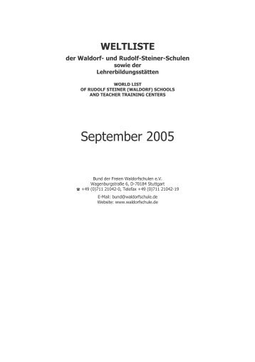 September 2005 - Europäische Waldorf Oberstufe Bozen