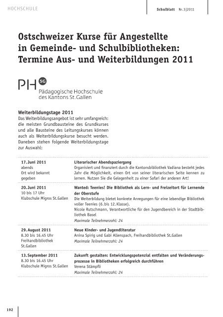 Schulblatt 2011 Nr. 3 (5953 kb, PDF) - schule.sg.ch - Kanton St.Gallen