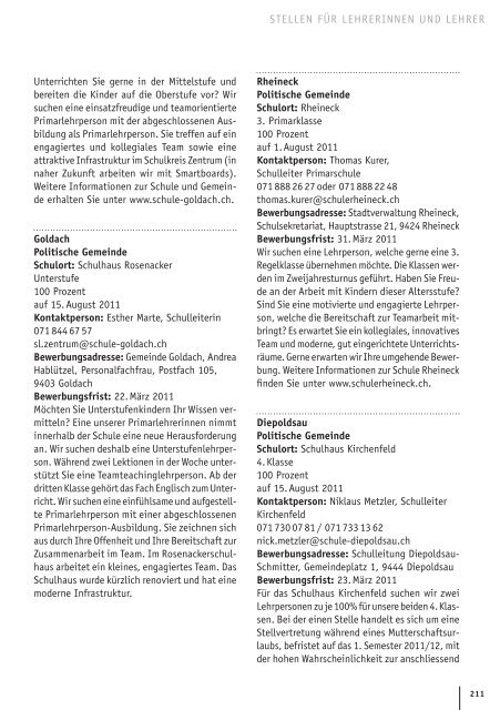 Schulblatt 2011 Nr. 3 (5953 kb, PDF) - schule.sg.ch - Kanton St.Gallen