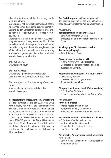 Schulblatt 2011 Nr. 3 (5953 kb, PDF) - schule.sg.ch - Kanton St.Gallen