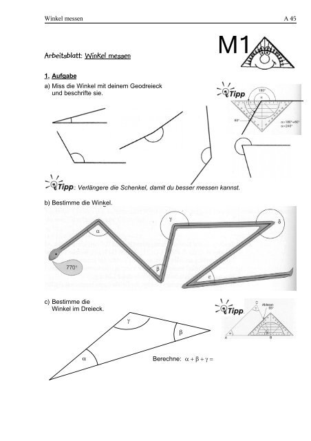 Königspaket: Winkel messen (Mathe, 5. Klasse)