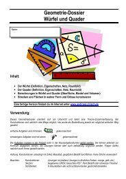 Geometrie-Dossier Würfel und Quader