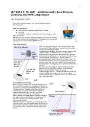 EXP MNK 3-4: 15. Licht – geradlinige Ausbreitung, Streuung ...