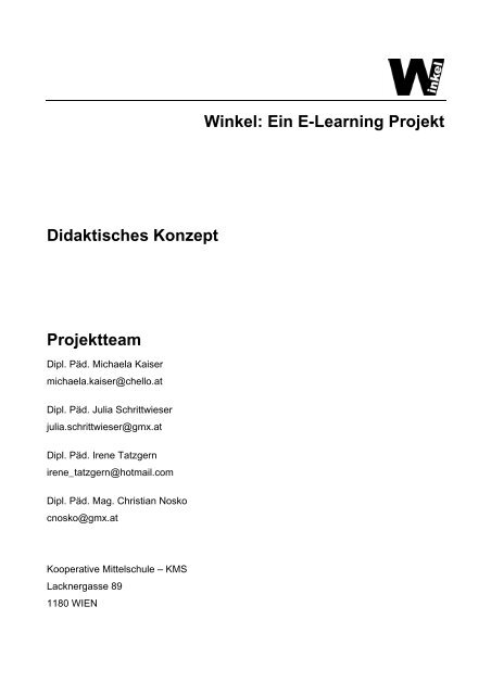 Winkel: Ein E-Learning Projekt Didaktisches Konzept ... - Mathe Online