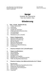 Skript 3 - Lehrstuhl für Didaktik der Mathematik - Universität Würzburg