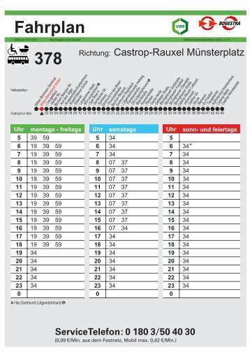 Linie 378 Richtung Castrop-Rauxel Münsterplatz - Bogestra
