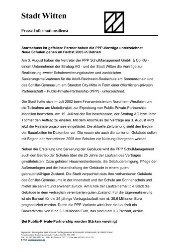 Stadt Witten - Public Private Partnership