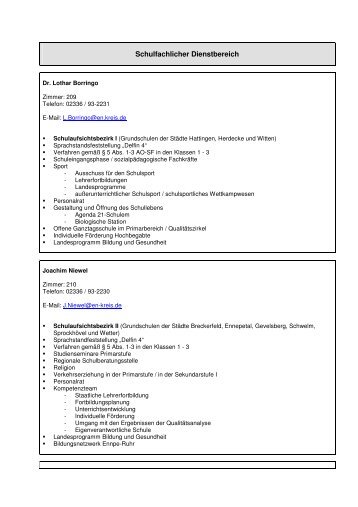 Organisationsverzeichnis 401 - Ennepe-Ruhr-Kreis