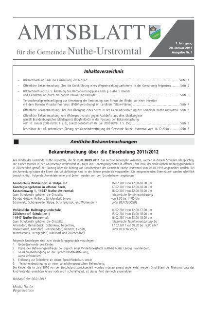 01/2011 - Gemeinde Nuthe-Urstromtal