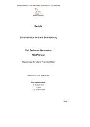 Bericht Schulvisitation im Land Brandenburg - Carl Bechstein ...