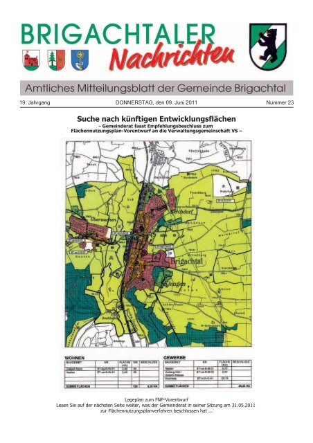 Suche nach künftigen Entwicklungsflächen - Gemeinde Brigachtal