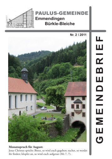 G E M E IN D E B R IE F - Paulusgemeinde Emmendingen