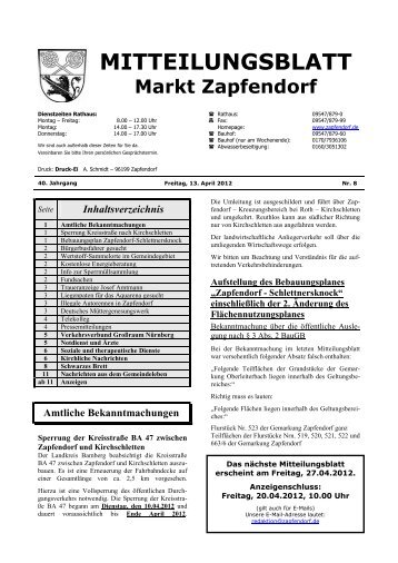 Mitteilungsblatt Nr. 8 - Mitte April - Zapfendorf