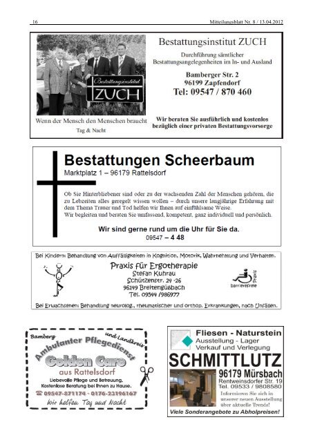 Mitteilungsblatt Nr. 8 - Mitte April - Zapfendorf