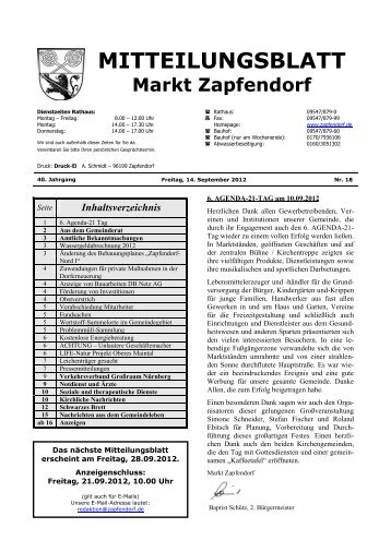 Mitteilungsblatt Nr. 18 - Mitte September - Zapfendorf