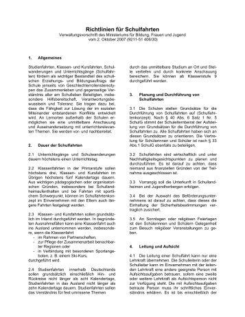 Richtlinien für Schulfahrten - Unfallkasse Rheinland-Pfalz