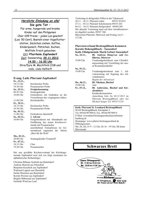 Mitteilungsblatt Nr. 23 - Ende November - Zapfendorf