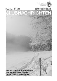 CLUBNACHRICHTEN - SAC Sektion Baselland