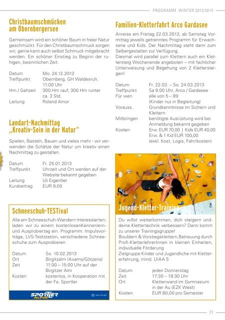 Winter Programm Innsbruck 2012/13 - Naturfreunde