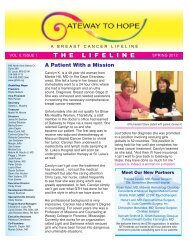 Spring 2012 Newsletter - Gateway To Hope