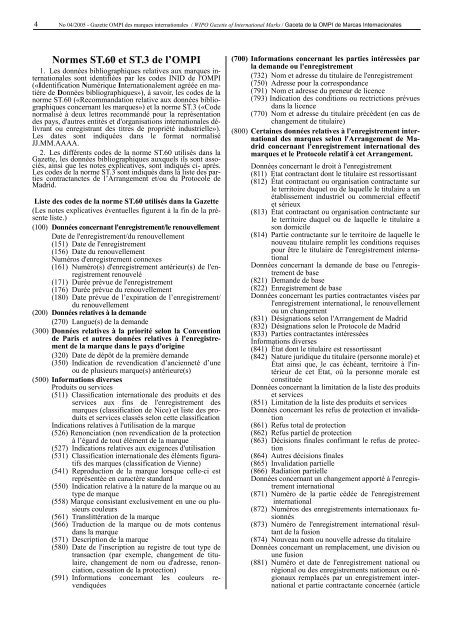 Gazette OMPI des marques internationales WIPO Gazette of ...