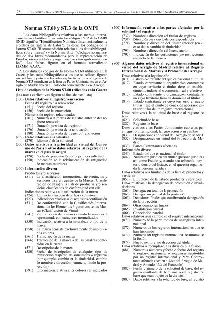 Gazette OMPI des marques internationales WIPO Gazette of ...